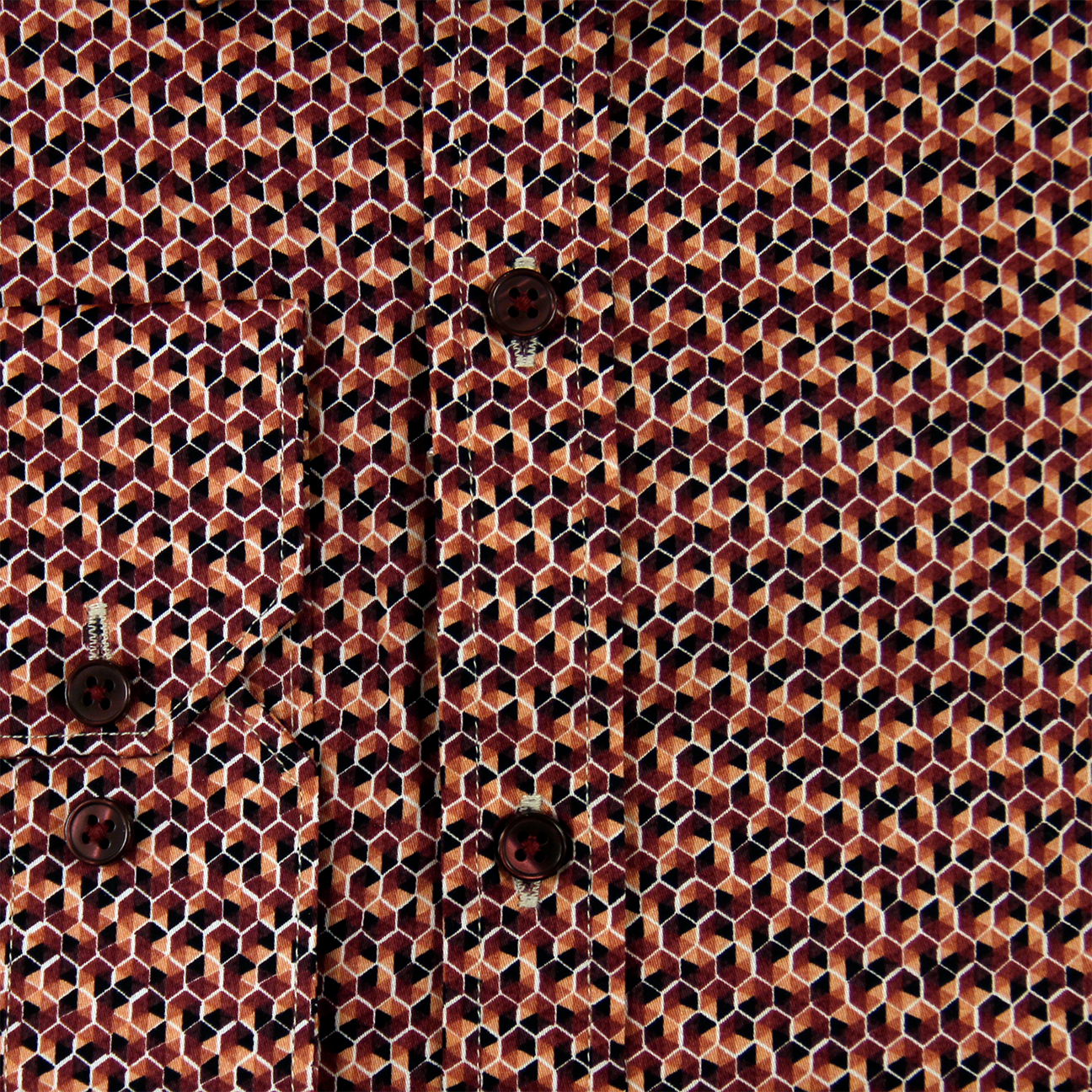 Brown Red Casual Shirt