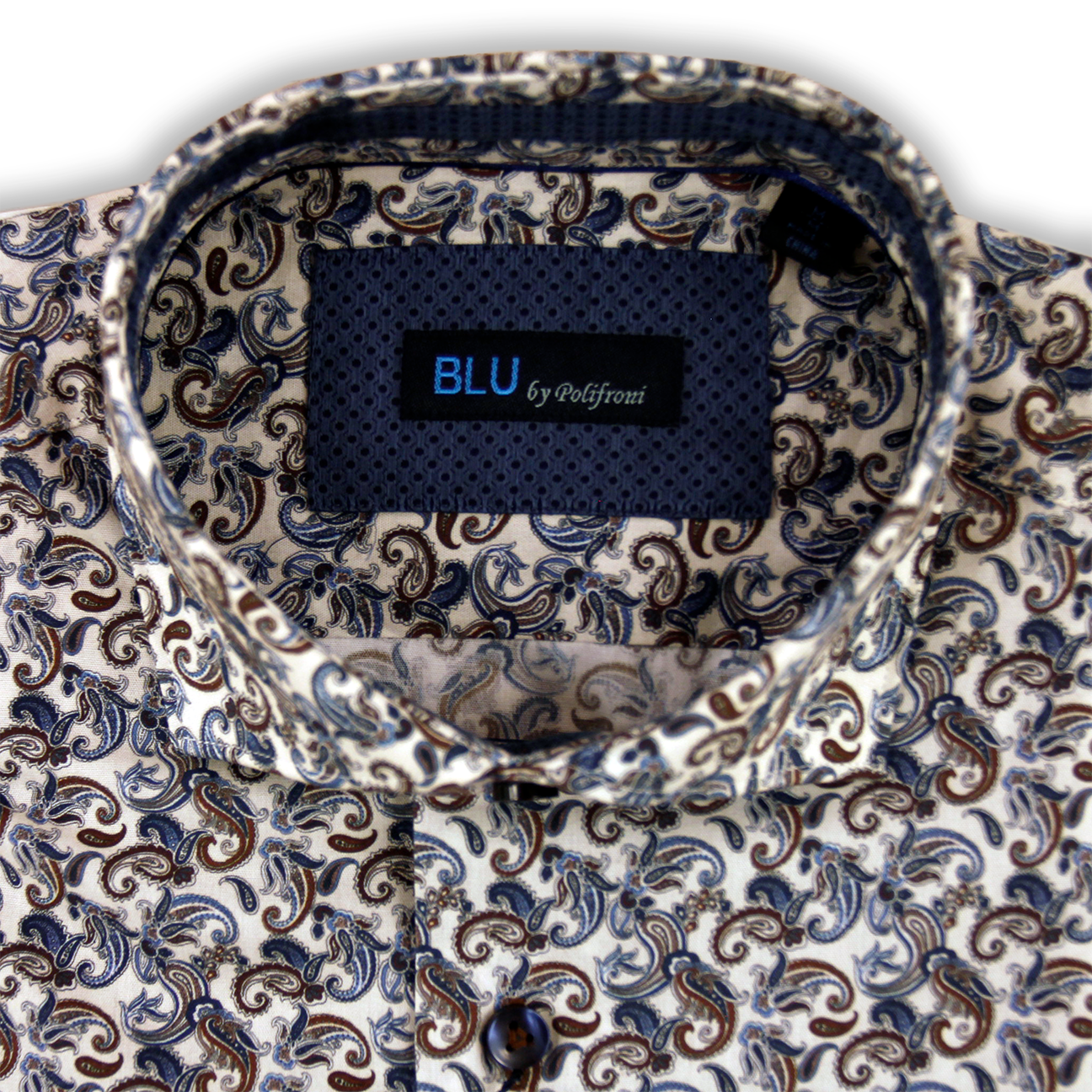 Blue & Brown Paisley Printed Shirt