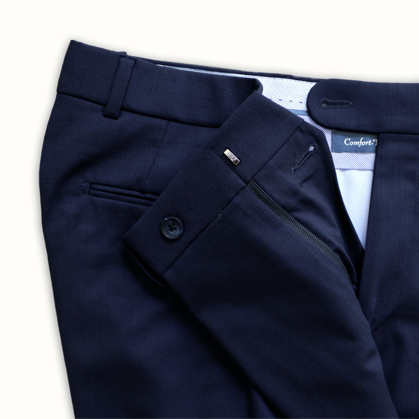 Slim Fit Solid Blue Pants