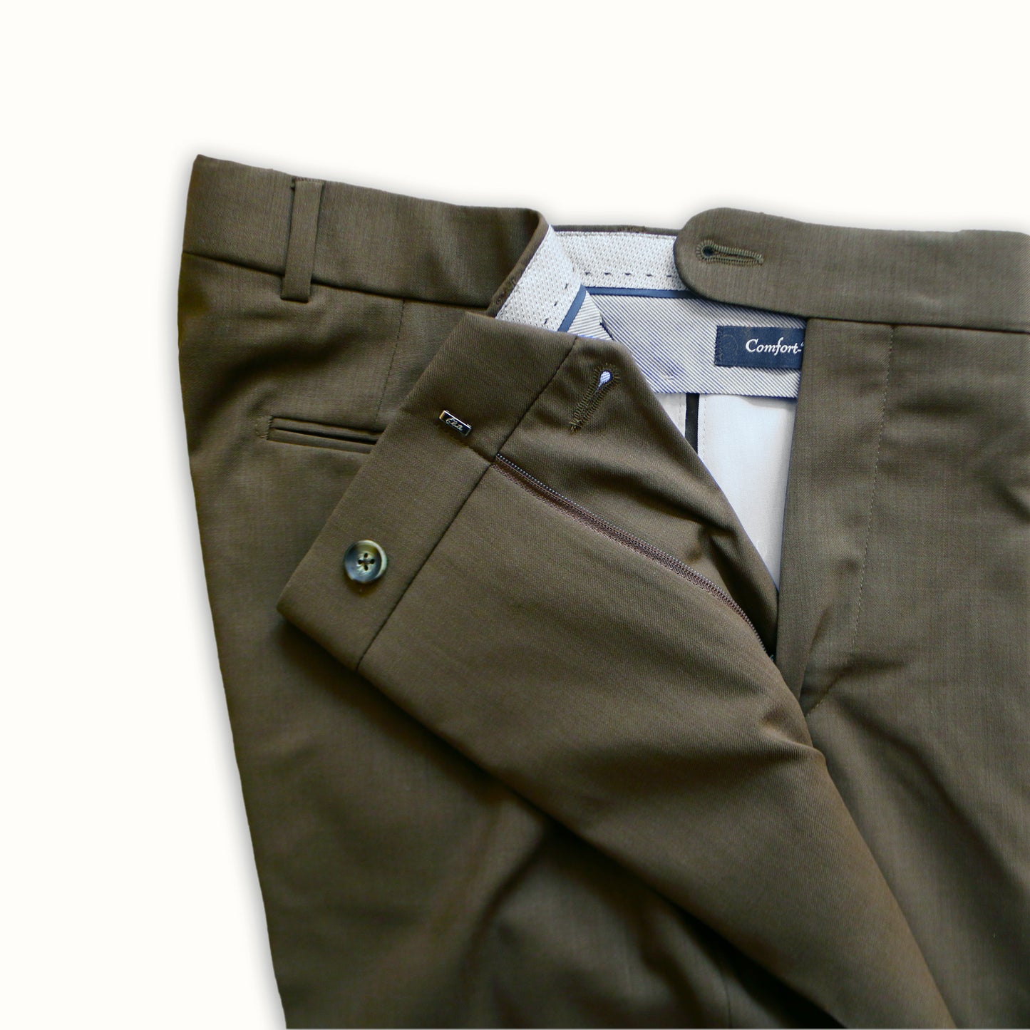 Slim Fit Solid Army Green Pants