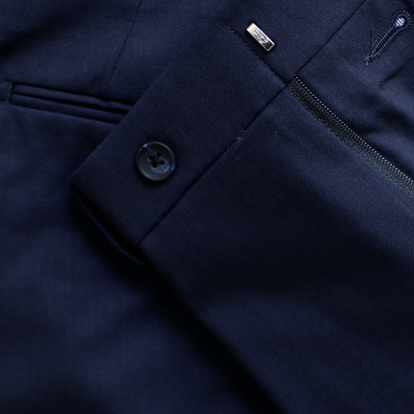 Slim Fit Solid Blue Pants