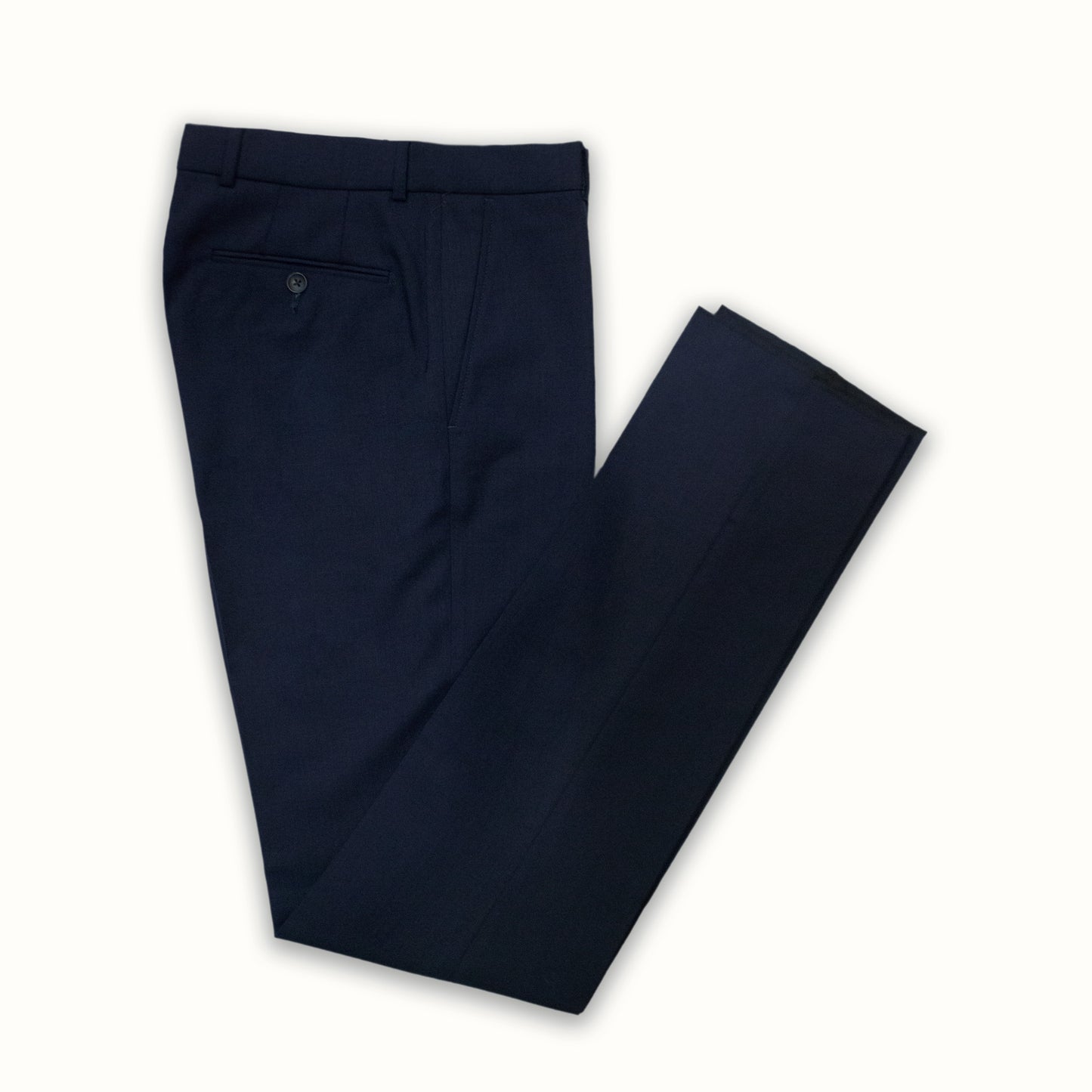 Slim Fit Solid Blue Pants