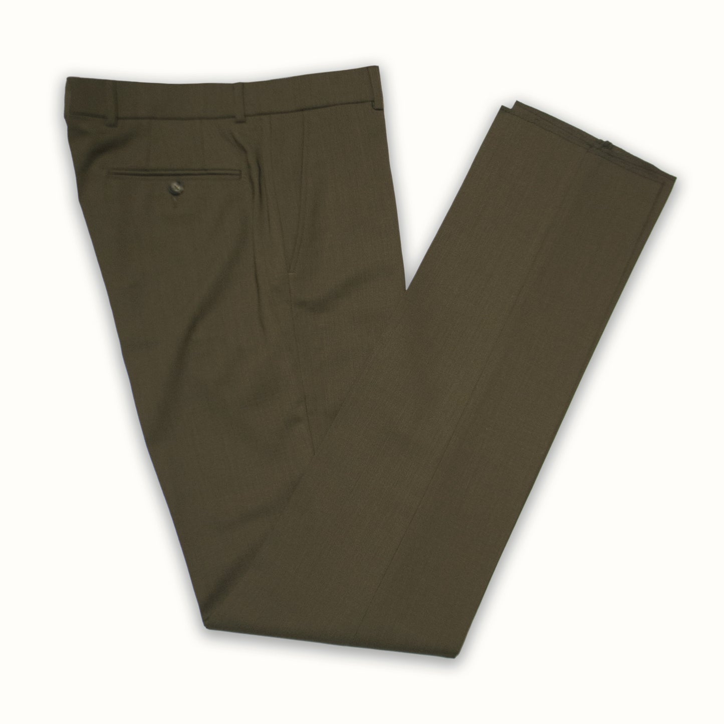 Slim Fit Solid Army Green Pants