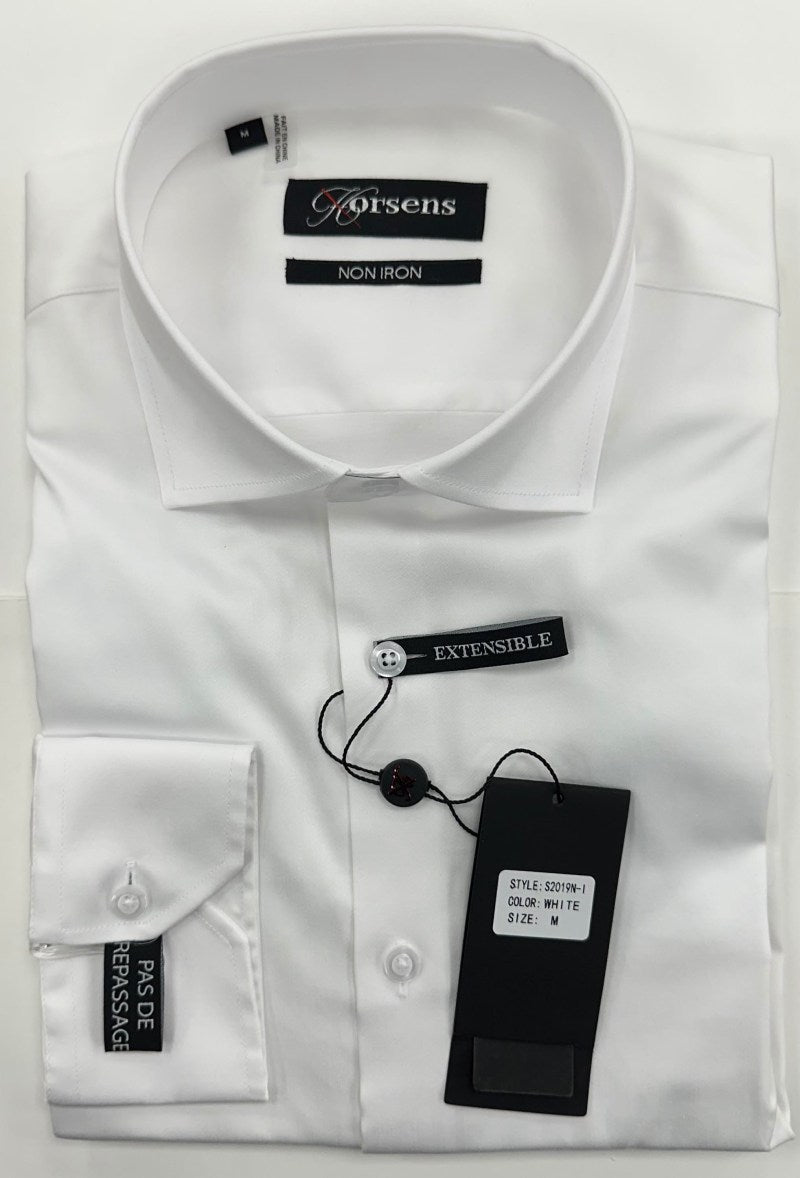 White Lief Horsen No Iron Dress Shirt