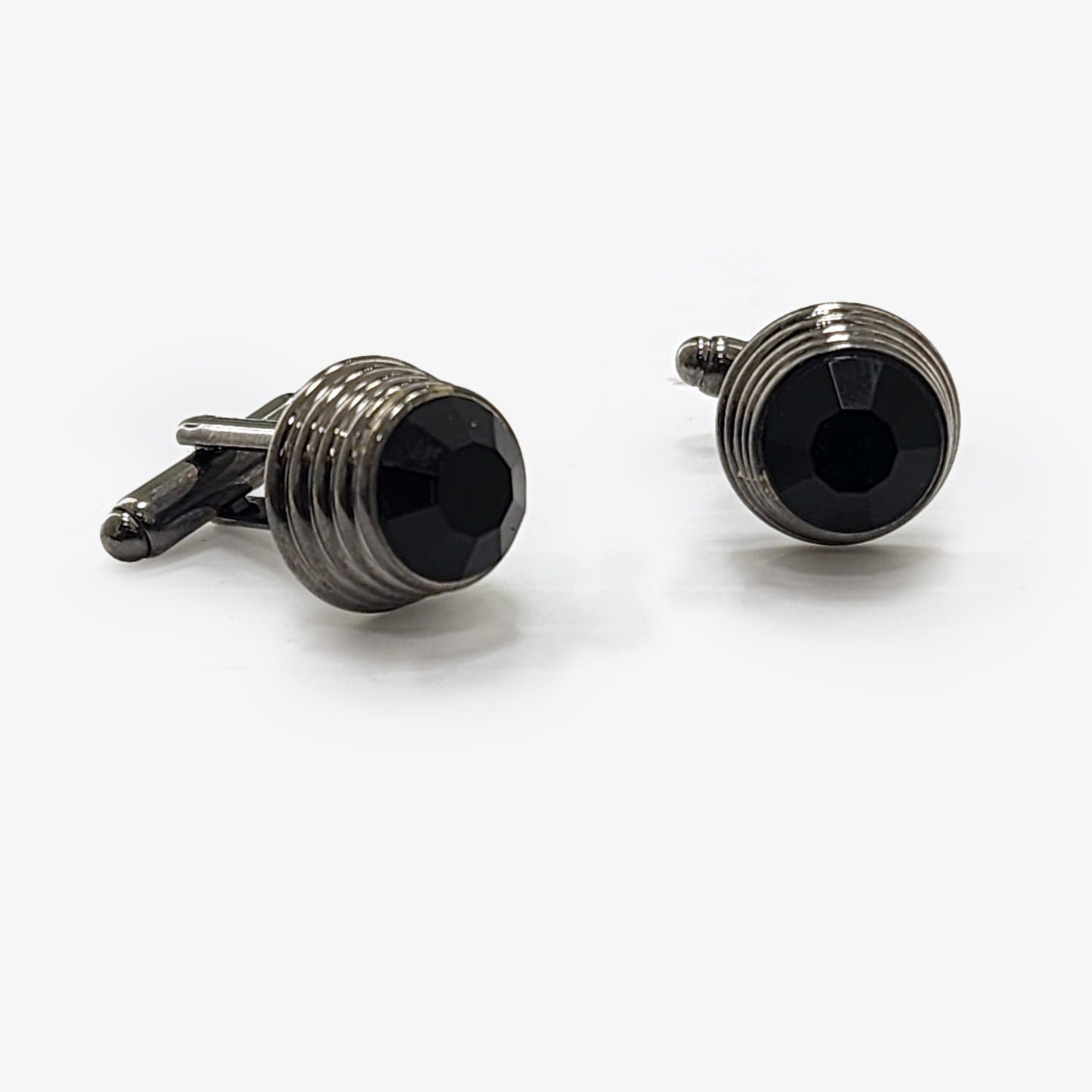 Black Round Cufflinks
