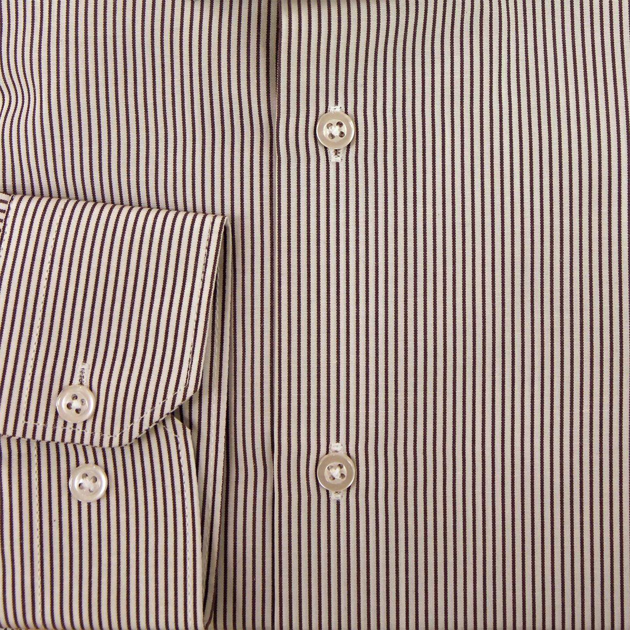 Brown & White Slim Fit Formal Shirt