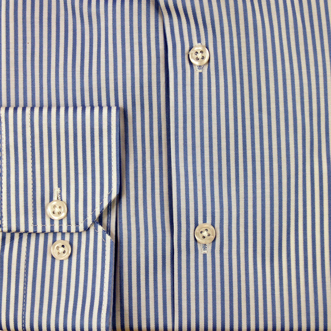 Blue & White Slim Fit Formal Shirt