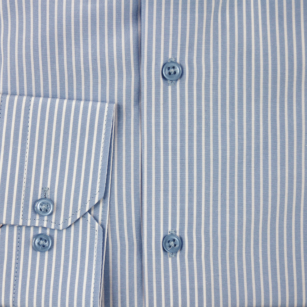 Blue & White Slim Fit Formal Shirt