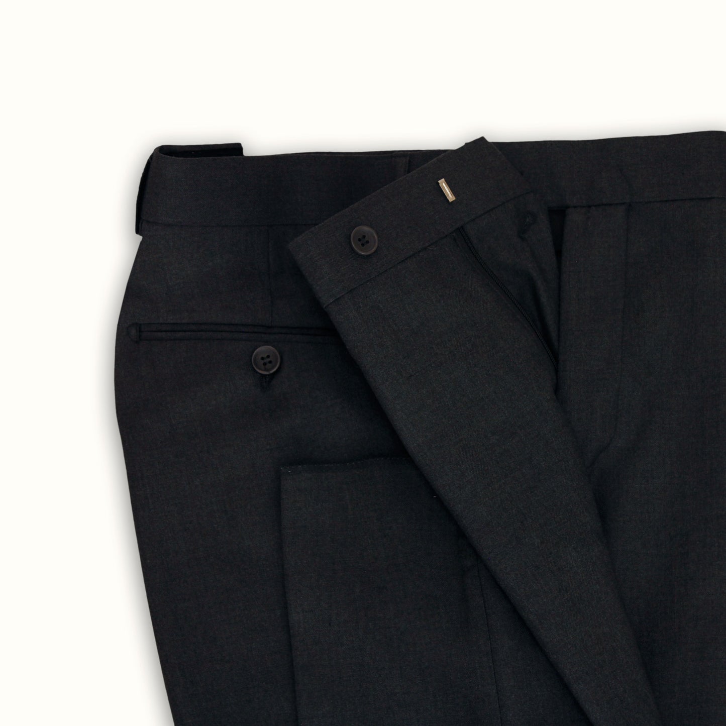 Slim Fit Solid Charcoal Pants