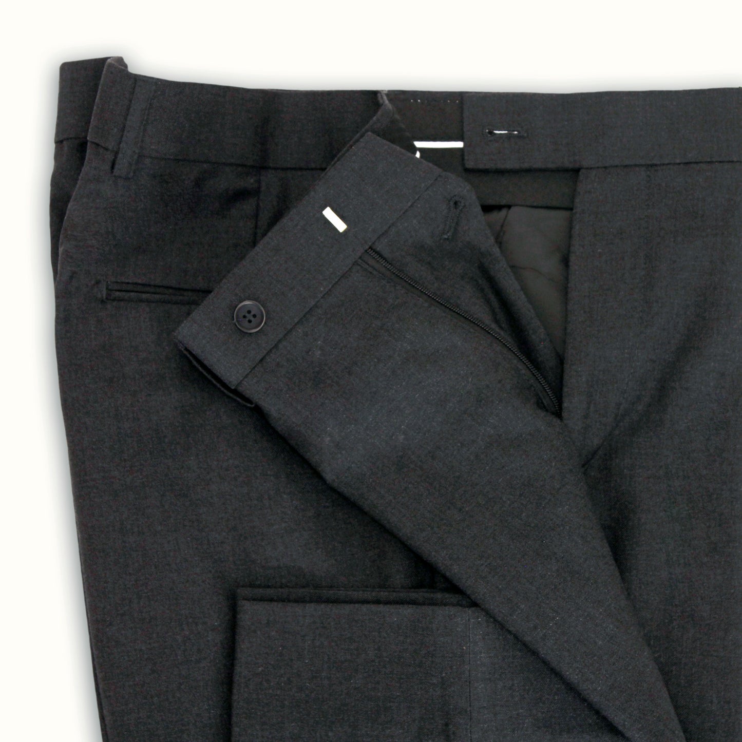 Slim Fit Solid Grey Pants