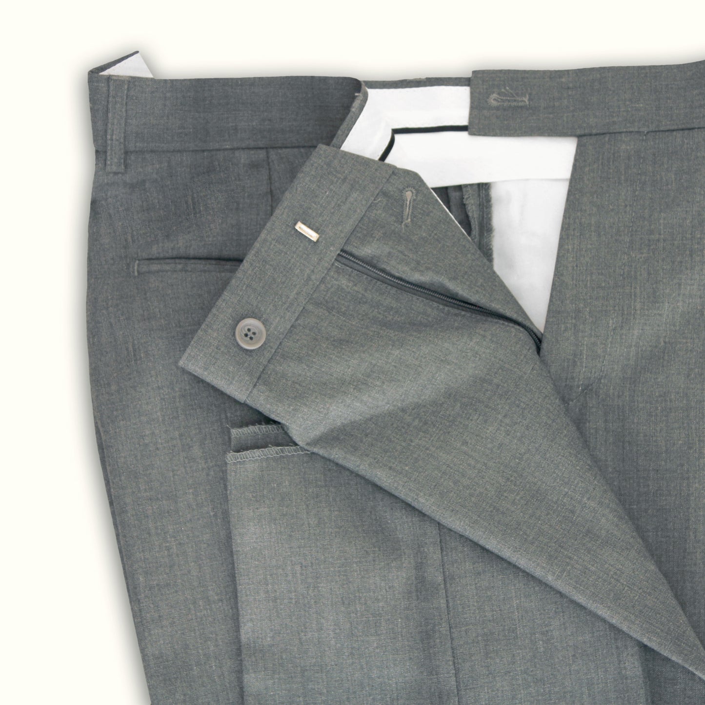 Slim Fit Solid Light Grey Pants