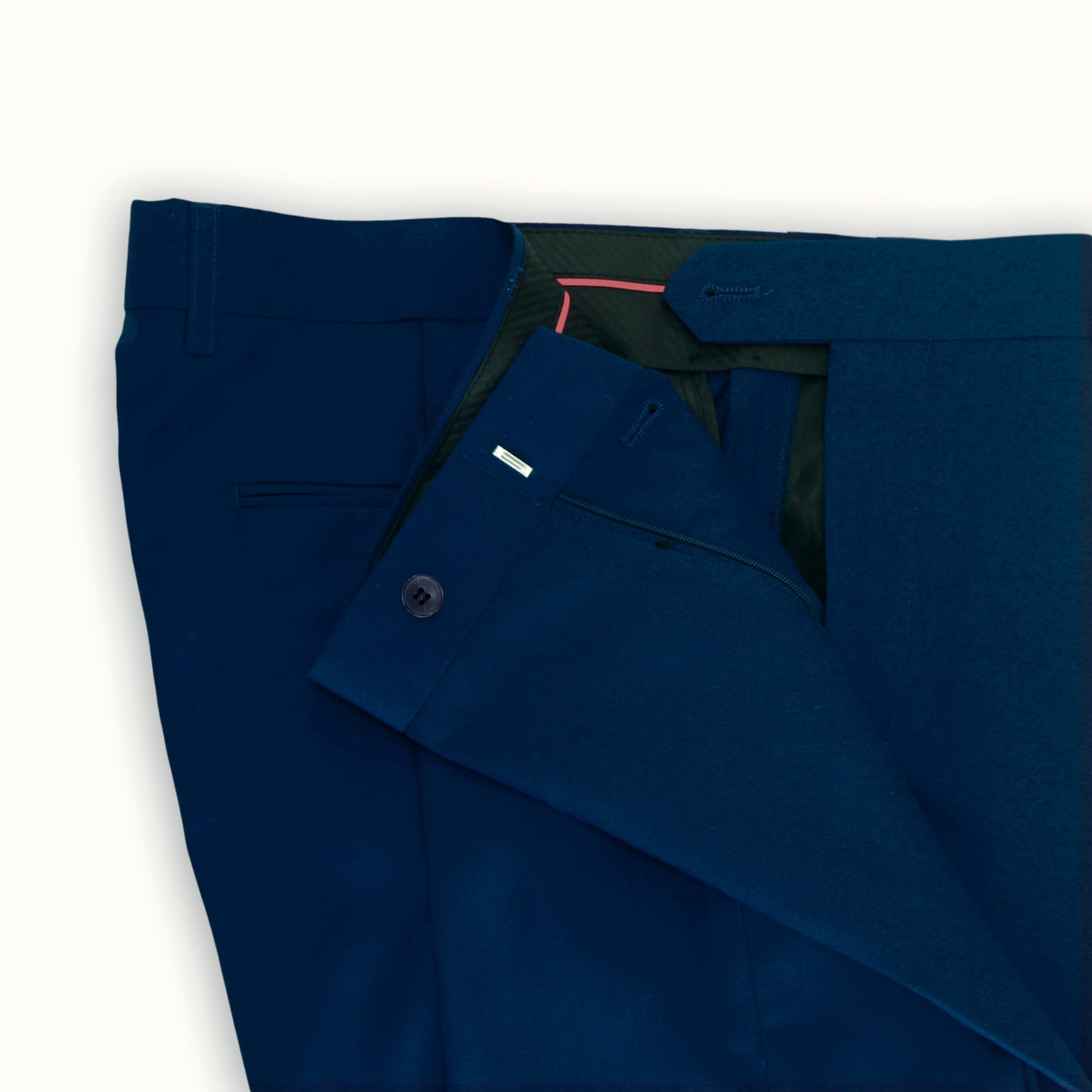 Slim Fit Solid Blue Pants