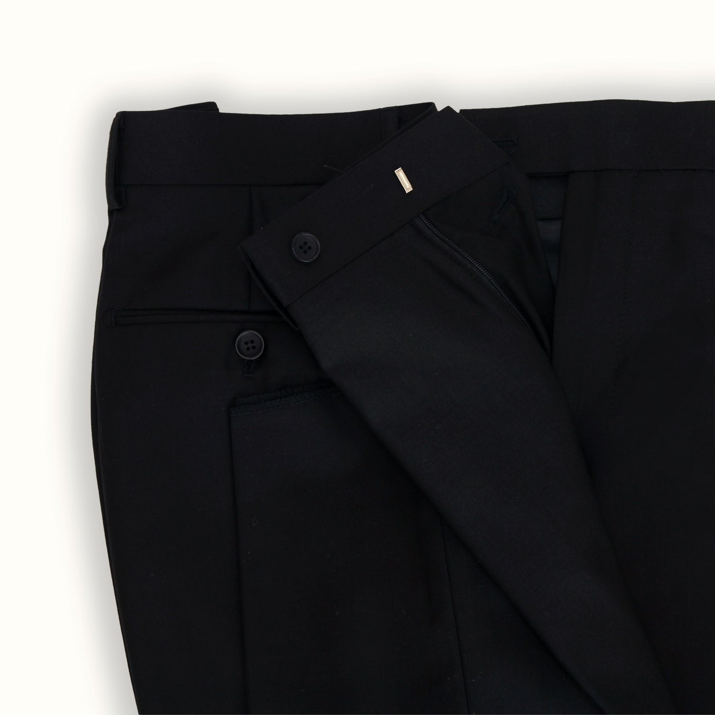Slim Fit Solid Black Pants