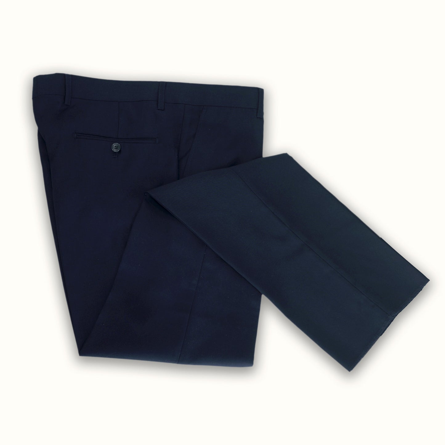Slim Fit Solid Navy Pants
