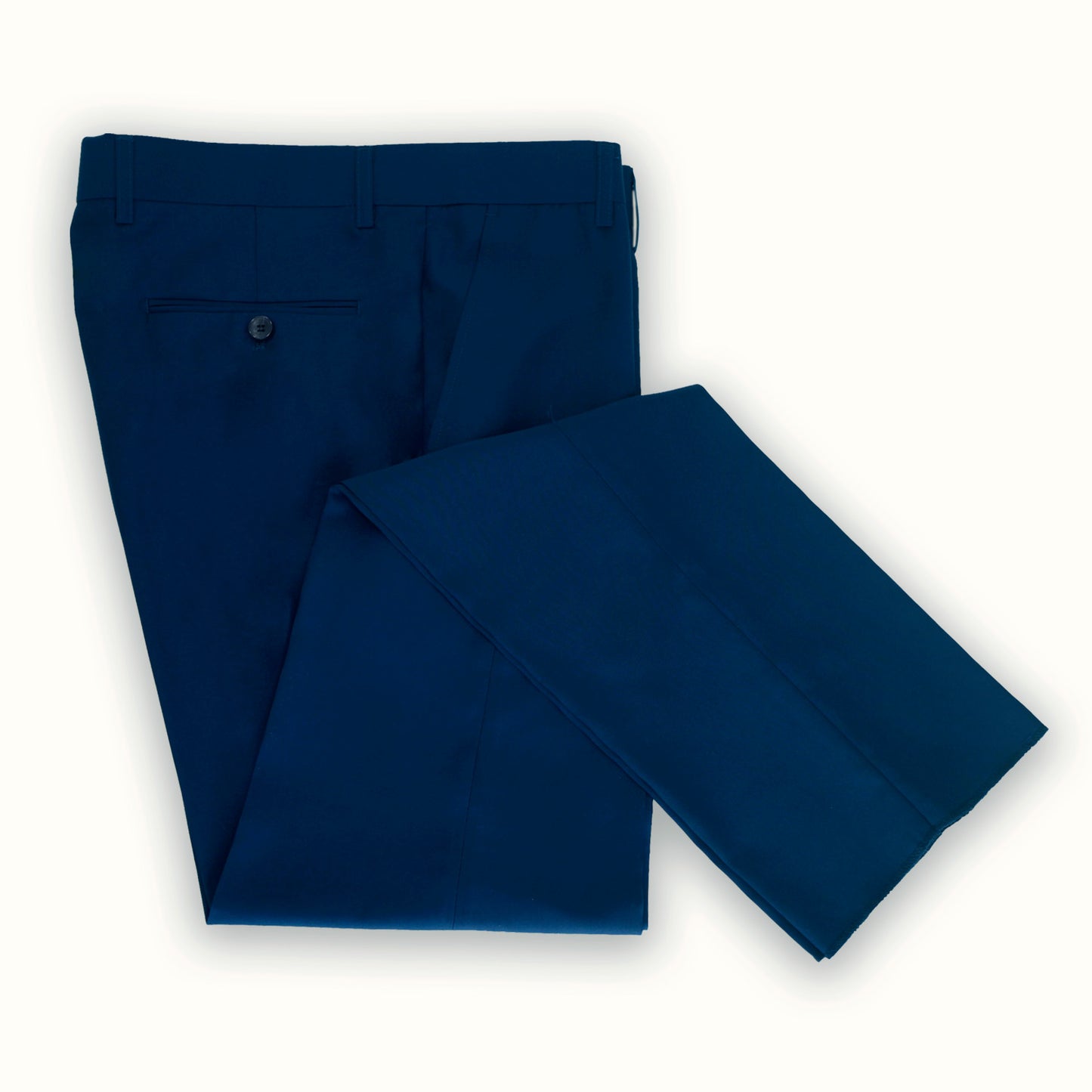 Slim Fit Solid Blue Pants