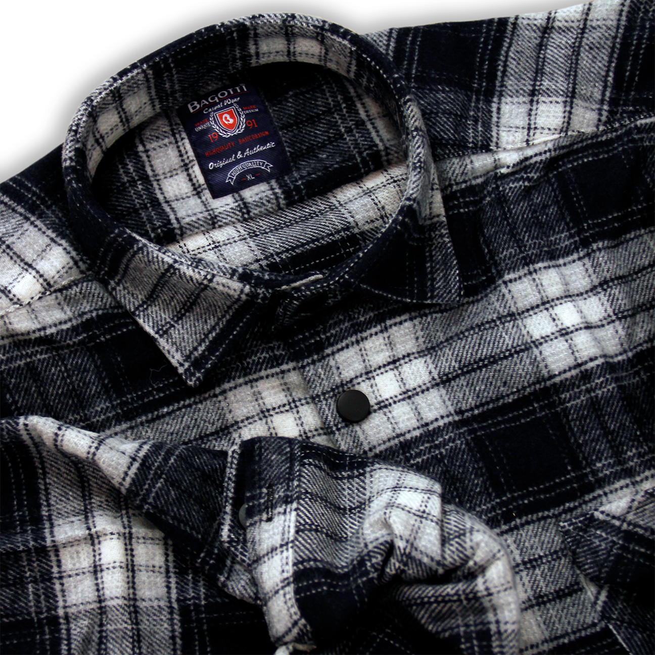 Chemise décontractée à carreaux bleue