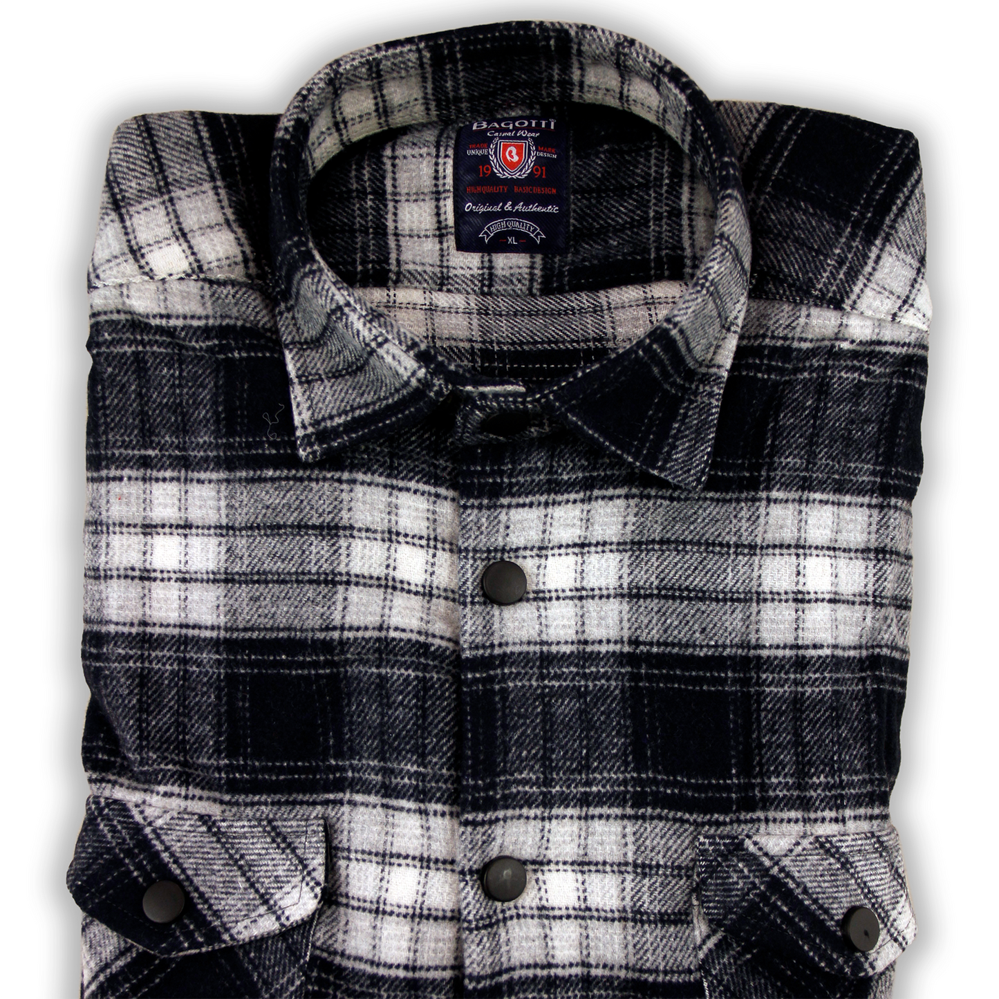 Chemise décontractée à carreaux bleue