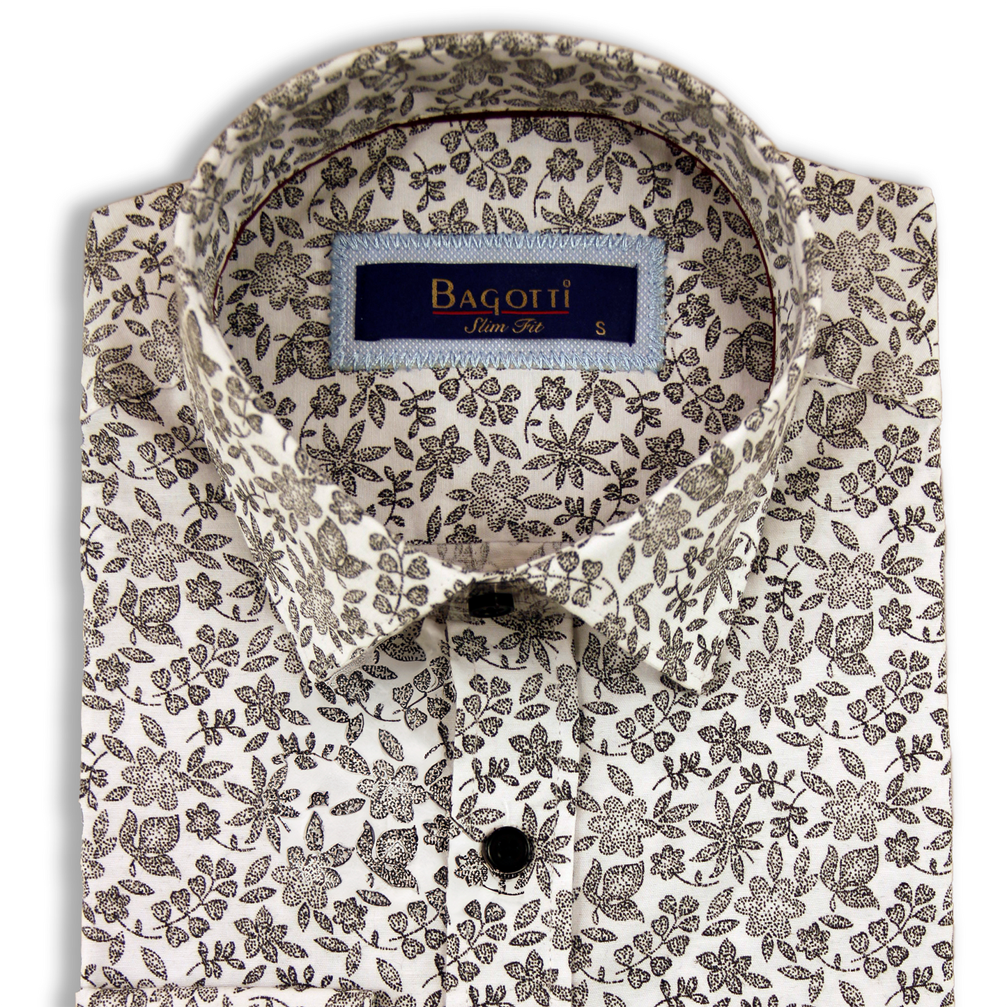 Chemise décontractée marron à fleurs