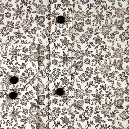 Chemise décontractée marron à fleurs