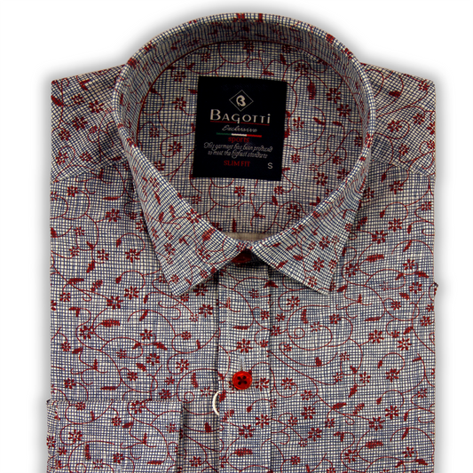 Floral Red Casual Shirt