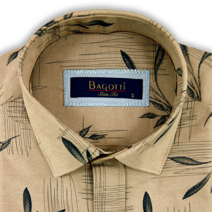 Chemise à fleurs beige audacieux