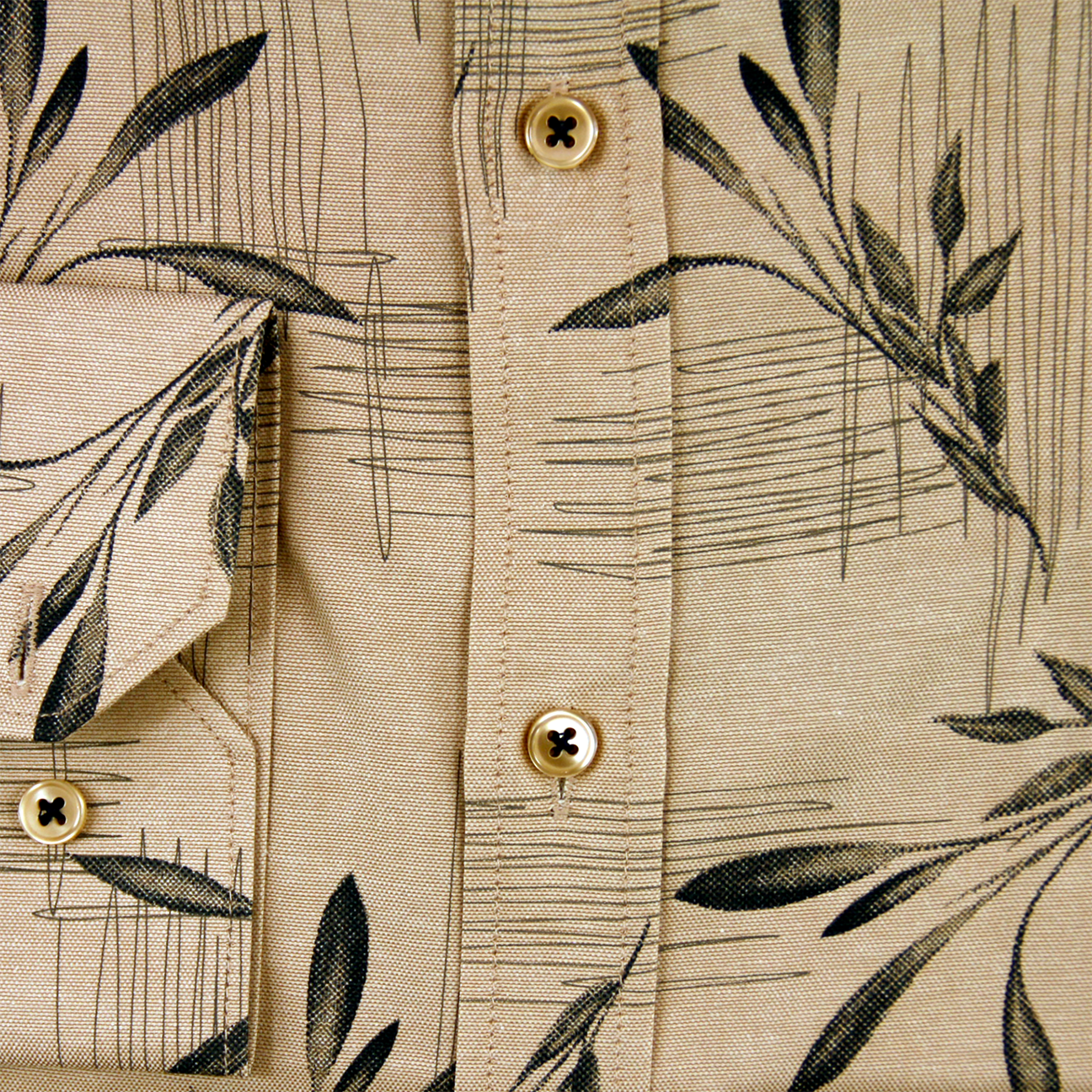 Chemise à fleurs beige audacieux