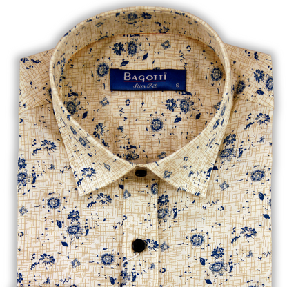 Chemise décontractée bleu jaune