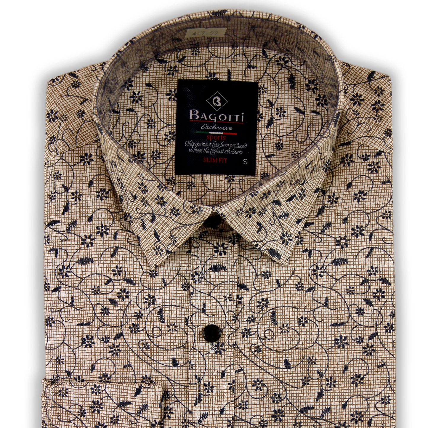 Chemise décontractée beige noire