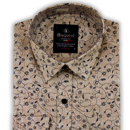 Chemise décontractée beige noire