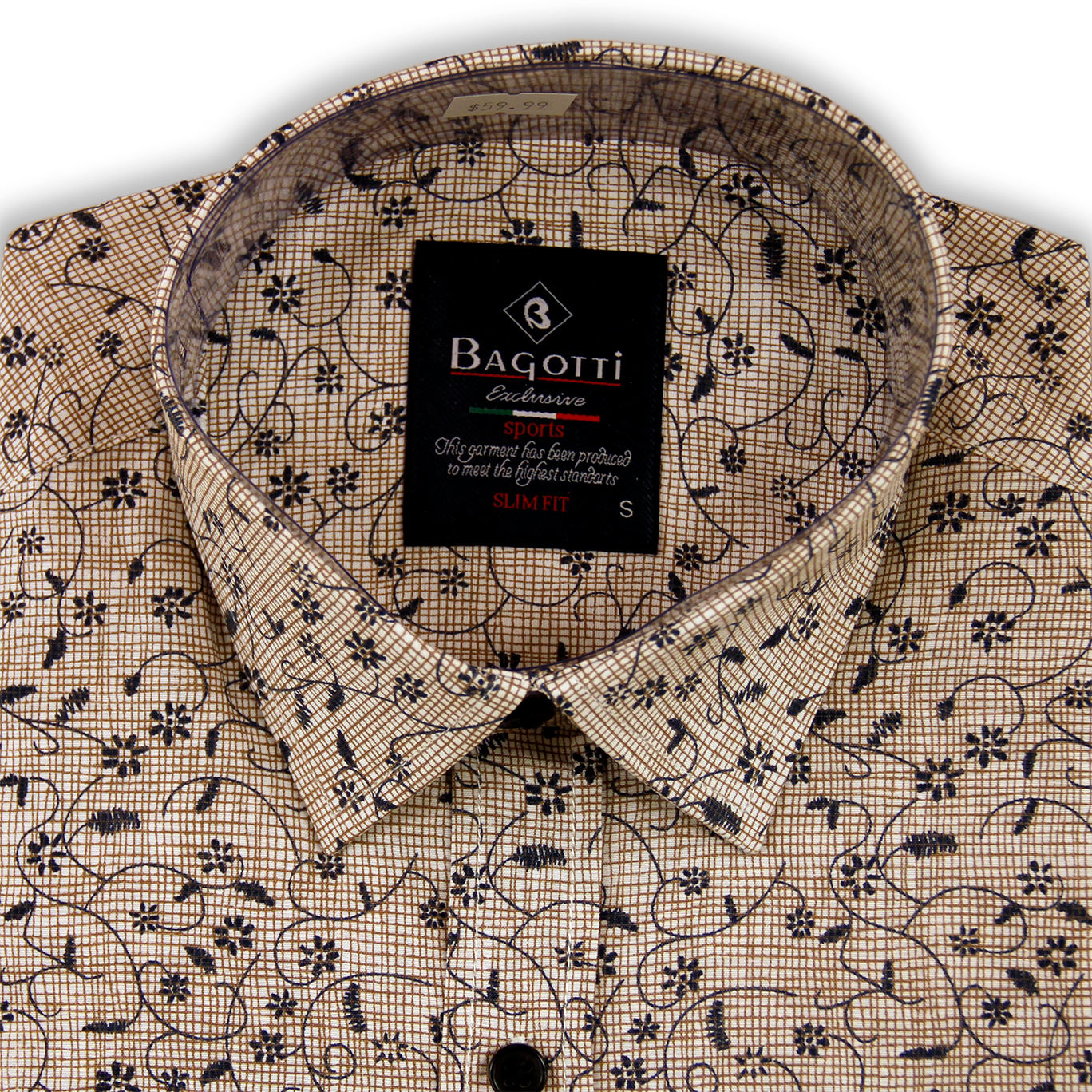 Chemise décontractée beige noire