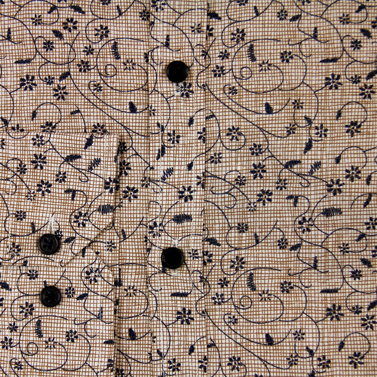 Chemise décontractée beige noire