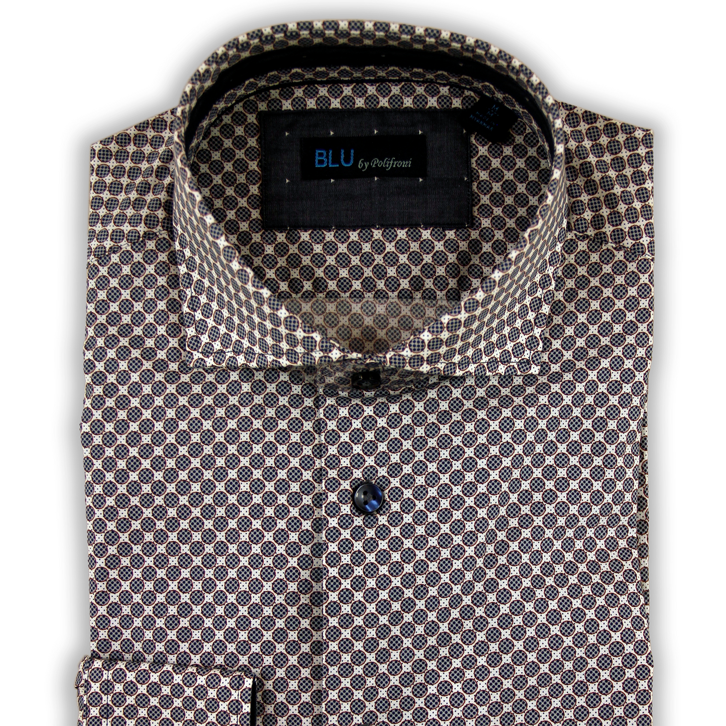 Chemise imprimée formelle noire et blanche