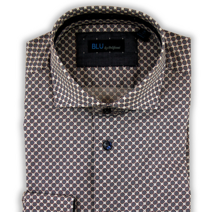 Chemise imprimée formelle noire et blanche