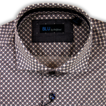 Chemise imprimée formelle noire et blanche