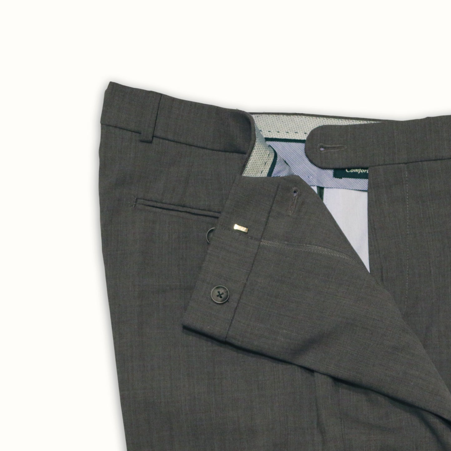 Slim Fit Solid Dark Grey Pants