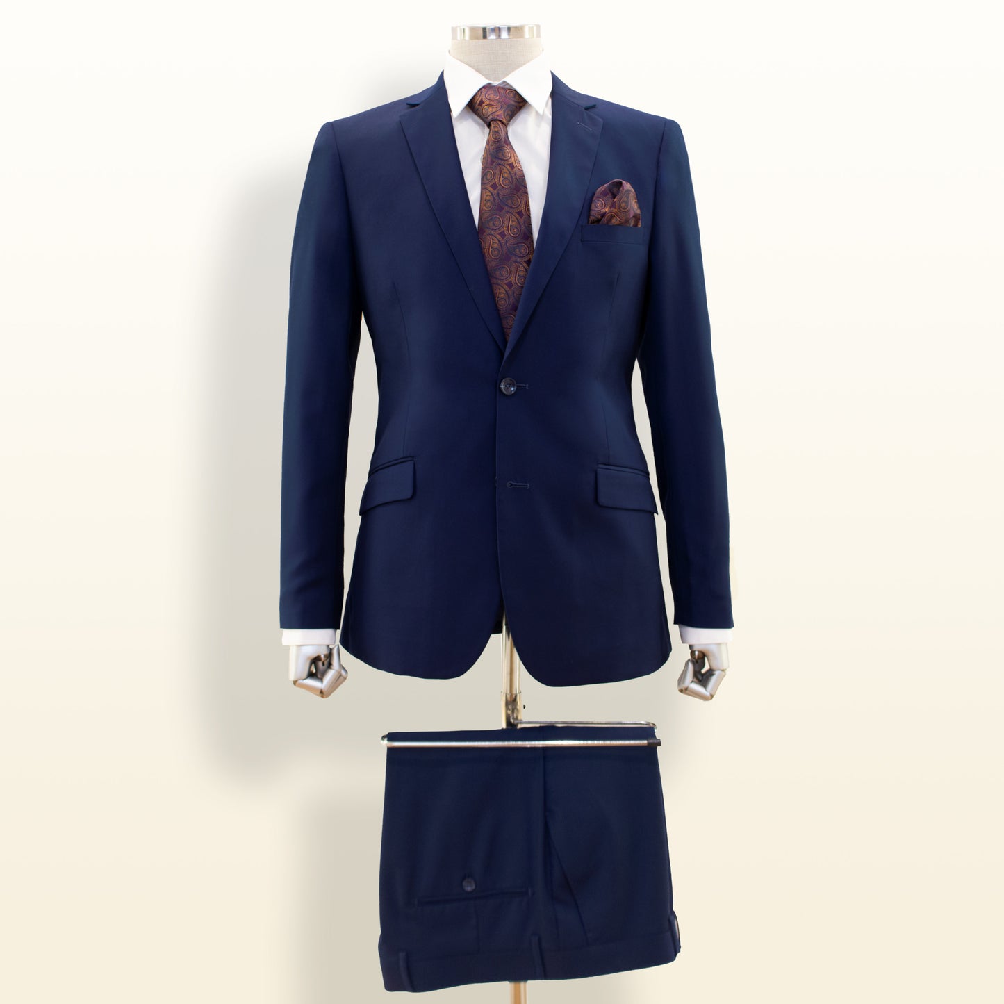 Carlo Lusso Bleu Foncé - Droit Slim