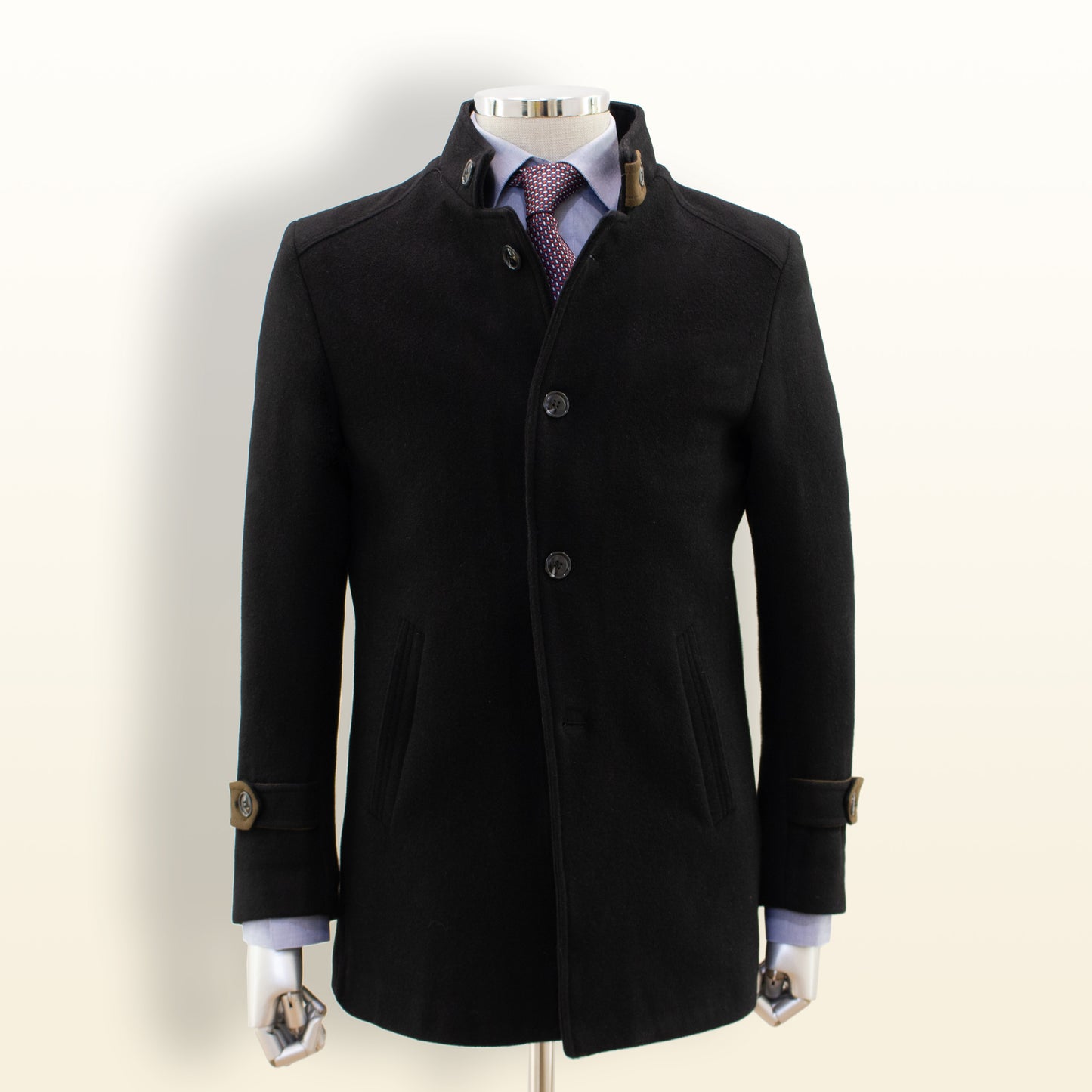 Efendi Black Buttoned Top Coat