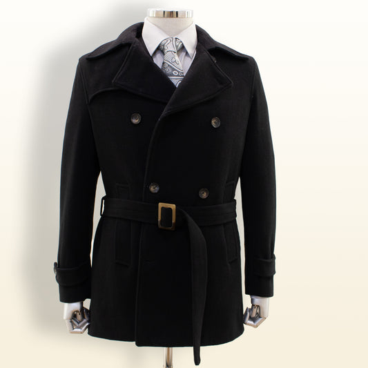 Efendi Black Belted Top Coat