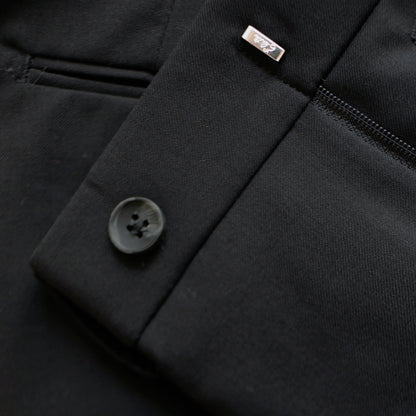Slim Fit Solid Black Pants