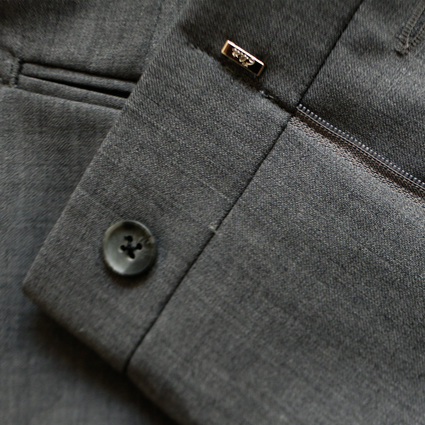 Slim Fit Solid Dark Grey Pants