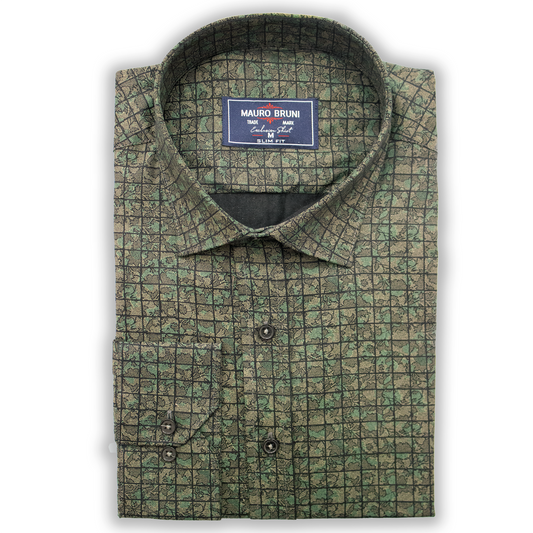 Mauro Bruni Slim Fit Shirt Green