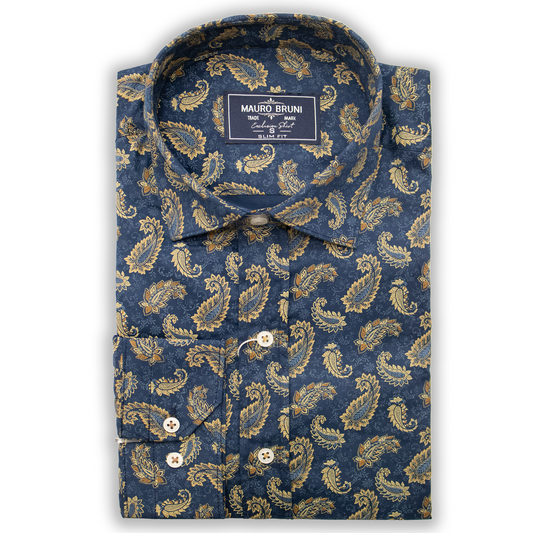Mauro Bruni Slim Fit Shirt Blue