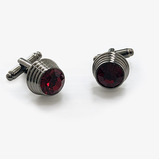 Boutons de manchette ronds rouges