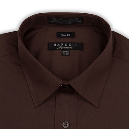 Chemise slim marron Marquis