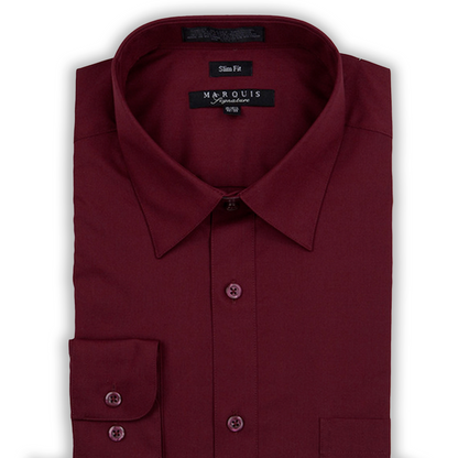 Chemise coupe slim bordeaux Marquis