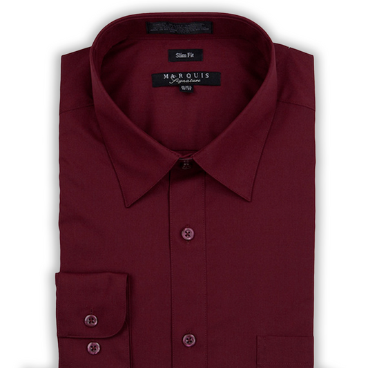 Marquis Burgundy Slim Fit Shirt