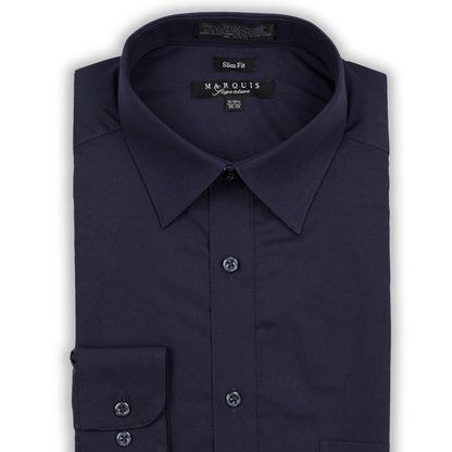 Marquis Navy Blue Slim Fit Shirt