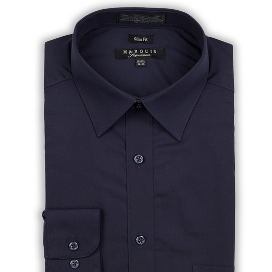 Marquis Navy Blue Slim Fit Shirt