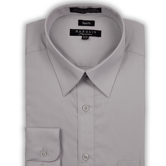 Chemise slim argentée Marquis