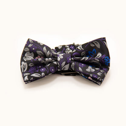 Nœud papillon noir et violet - Imprimé